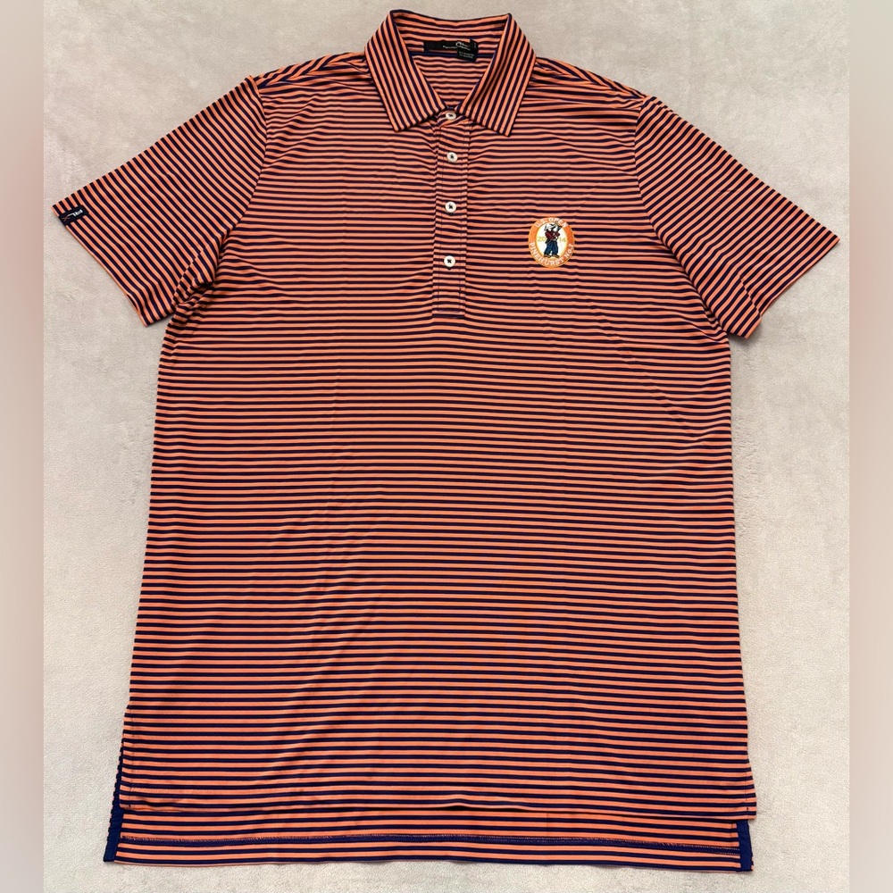 RLX Ralph Lauren Polo Shirt Mens Medium US Open 2014 Pinehurst No 2 Striped Golf